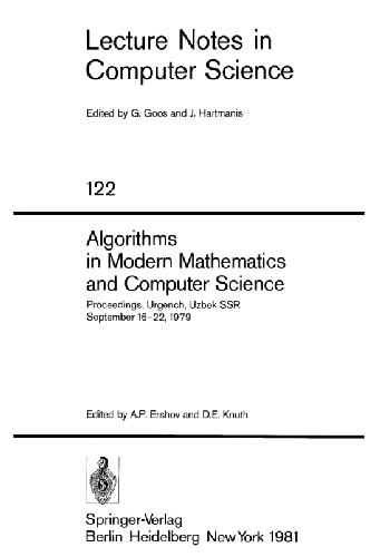 Обложка книги Algorithms in modern mathematics and computer science (Proc., Urgench, Uzbek SSR)