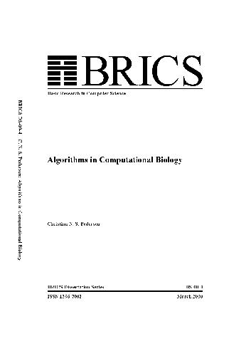 Обложка книги Algorithms in computational biology