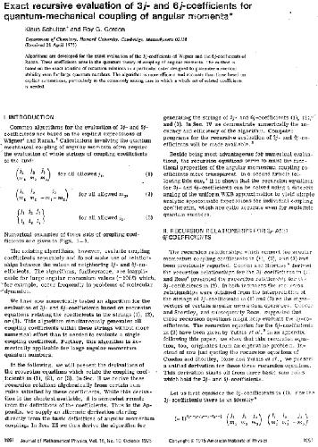 Обложка книги Exact evaluation of 3j, 6j coeffs