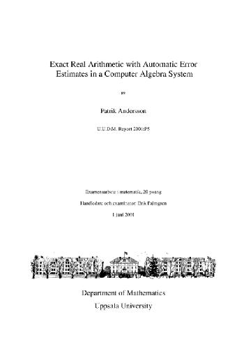 Обложка книги Exact real arithmetic in Mma (project)