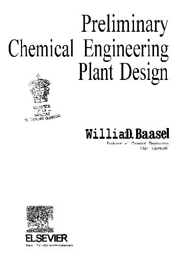Обложка книги Preliminary chemical engineering plant design