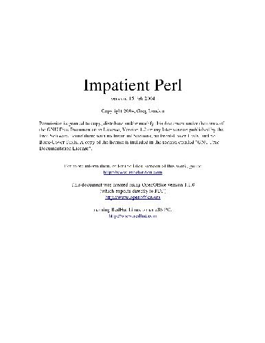 Обложка книги Impatient perl
