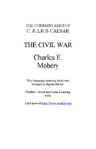 Обложка книги The Commentaries of C. Julius Caesar. The Civil War