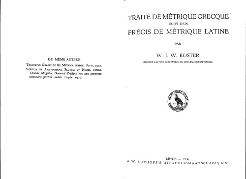 Обложка книги Traité de métrique grecque suivi d'un précis de métrique latine. Deuxième édition augmentée