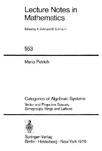 Обложка книги Categories Of Algebraic Systems