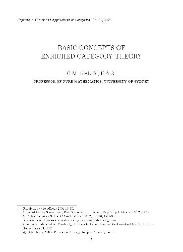 Обложка книги Basic concepts of enriched category theory