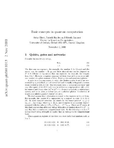 Обложка книги Basic concepts in quantum computation
