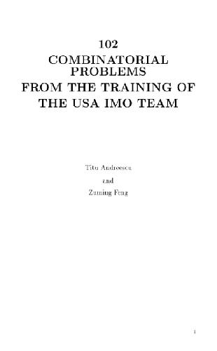 Обложка книги 102 Combinatorial problems from the training of USA IMO team
