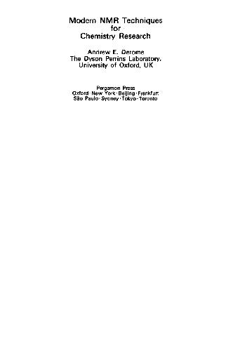 Обложка книги Современные методы ЯМР для химических исследований