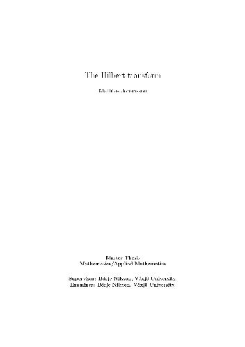 Обложка книги The Hilbert Transform