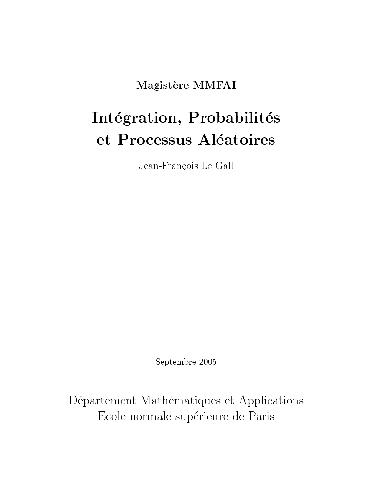 Обложка книги Integration, probabilites et processus aleatoires