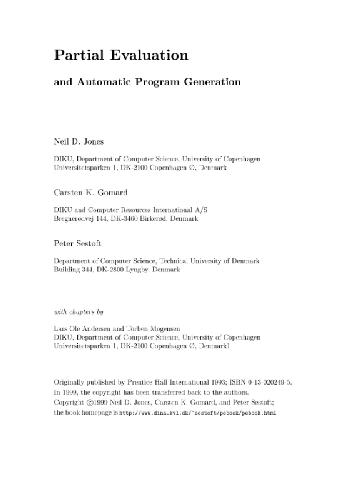 Обложка книги Partial evaluation and automatic program generation