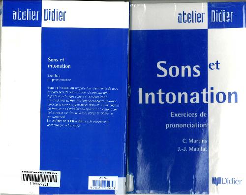 Обложка книги Sons et intonation exercices de prononciation