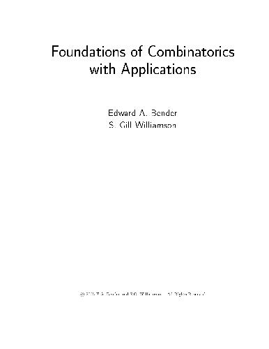 Обложка книги Foundations of Combinatorics with Applications