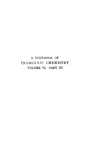 Обложка книги A textbook of inorganic chemistry vol.VI part III Vanadium, Niobium, and Tantalum