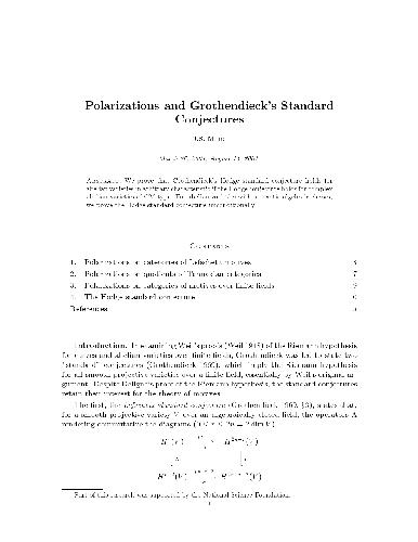Обложка книги Polarizations and Grothendieck's Standard Conjectures [jnl article]
