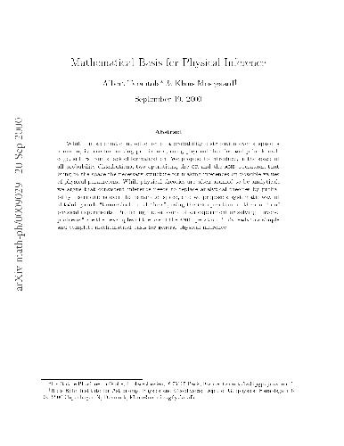 Обложка книги Mathematical Basis for Physical Inference [jnl article]