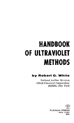 Обложка книги Handbook of Ultraviolet Methods