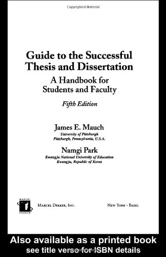 Обложка книги Guide to the Successful Thesis and Dissertation