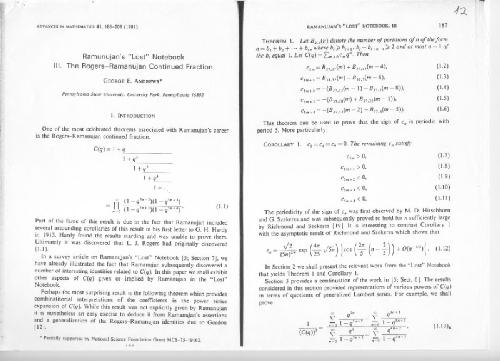 Обложка книги Ramanujan Lost Notebook III. The Roger-Ramanujan Continued Fraction