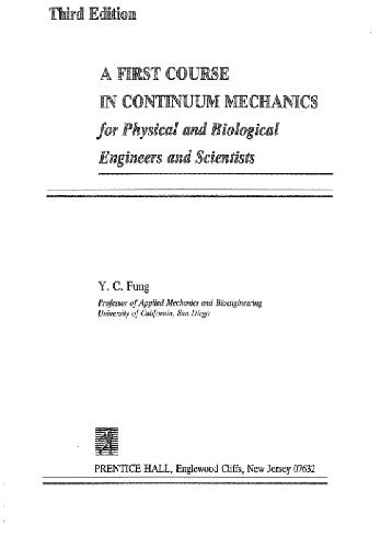 Обложка книги A First Course in Continuum Mechanics: for Physical and Biological Engineers and Scientists