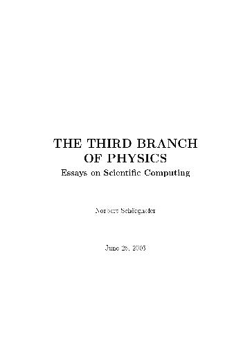 Обложка книги The Third Branch of Physics, Eassys in Scientific Computing