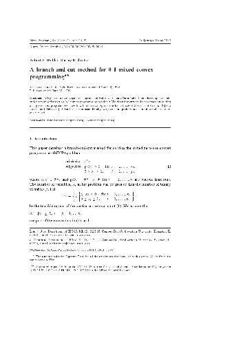 Обложка книги A branch-and-cut method for 0-1 mixed convex programming