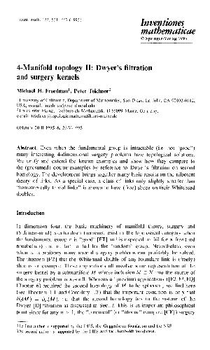 Обложка книги 4-Manifold topology II: Dwyers filtration and surgery kernels