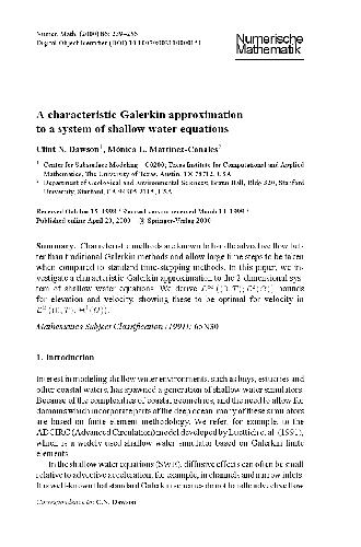 Обложка книги Acharacteristic-Galerkin Aproximation to a system of Shallow Water Equations