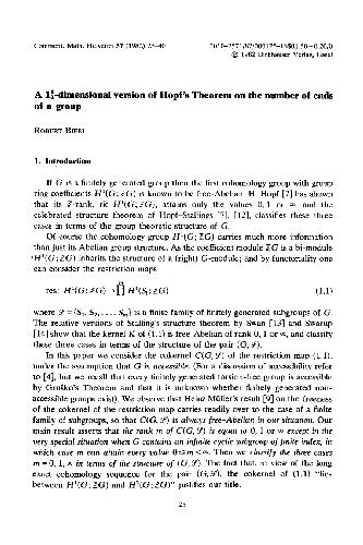 Обложка книги A 1.5-dimensional version of Hopfs Theorem on the number of ends of a group