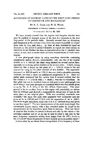 Обложка книги Extension of Doublet Laws in the First Long Period to chromium and Manganese