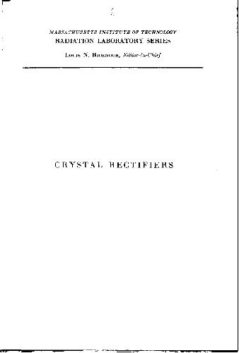 Обложка книги Crystal Rectifiers