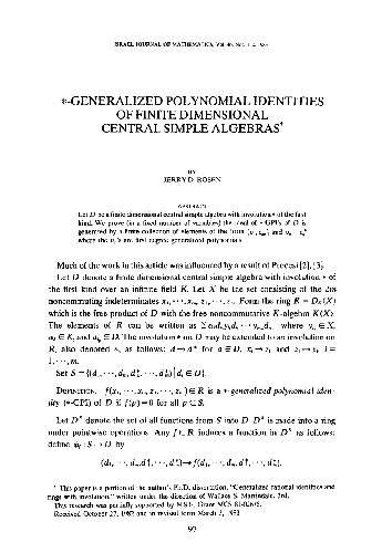 Обложка книги Generalized polynomial identities of finite dimensional central simple algebras.pdf