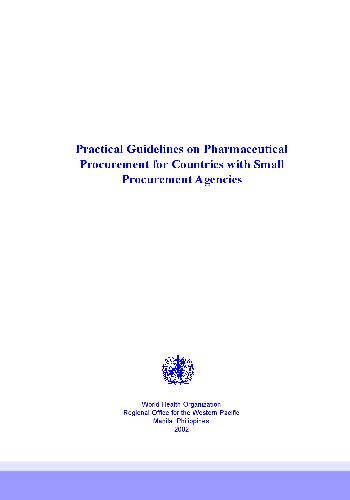 Обложка книги Practical Guidelines on Pharmaceutical Procurement for Countries with Small Procurement Agencies