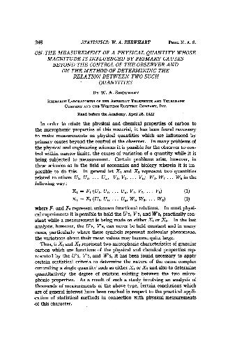Обложка книги On the Measurement of a Physical Quantity Whose Magnitude is Influenced by Primary Causes beyond the Control of the Observer and on the Method of Determining the Relation between Two Such Quantities