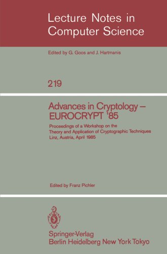 Обложка книги Advances in Cryptology EUROCRYPT '85