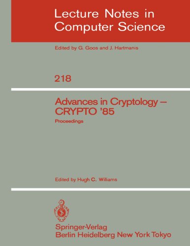 Обложка книги Advances in Cryptology - CRYPTO '85