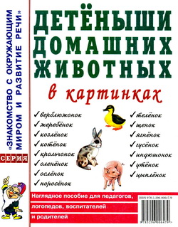 Обложка книги Детёныши домашних животных в картинках