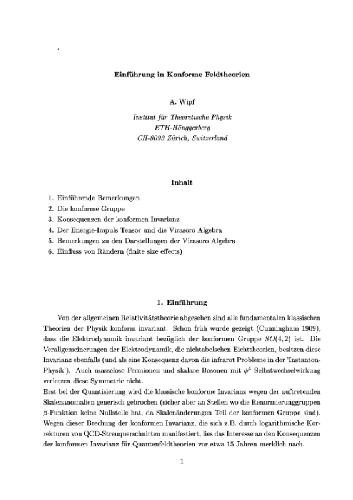 Обложка книги Einfuehrung in die konforme Feldtheorien