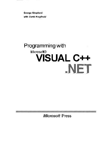 Обложка книги Программирование на Microsoft Visual C++ .NET