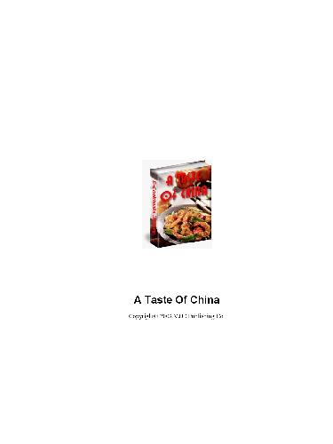 Обложка книги A Taste of China