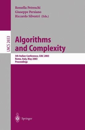 Обложка книги Algorithms and Complexity, 5 conf., CIAC 2003