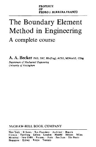 Обложка книги The boundary element method in engineering: a complete course