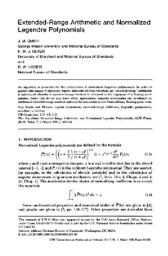 Обложка книги Extended arithmetic and normalized Legendre polynomials