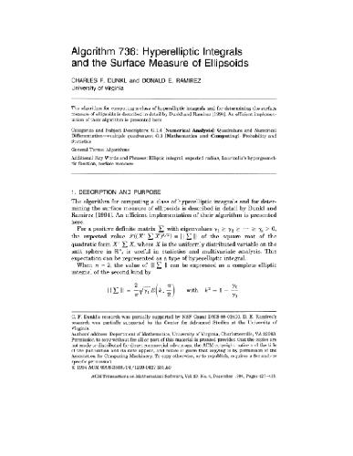 Обложка книги Hyperelliptic integrals, implementation