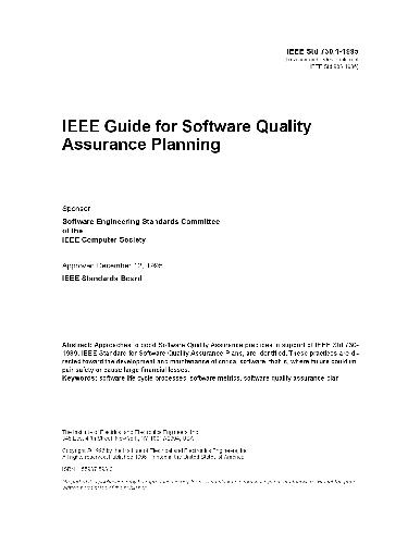 Обложка книги IEEE Std 730.1-1995 Standard for Software Quality Assurance Plans