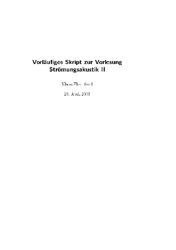 Обложка книги Stroemungsakustik II 001