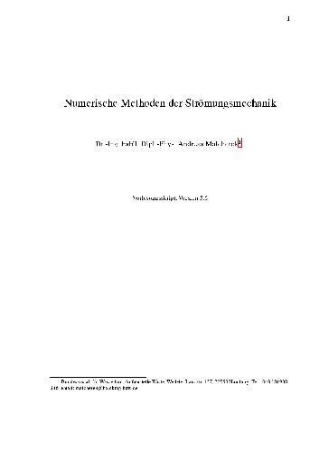 Обложка книги Numerische Methoden der Stroemungsmechanik 001
