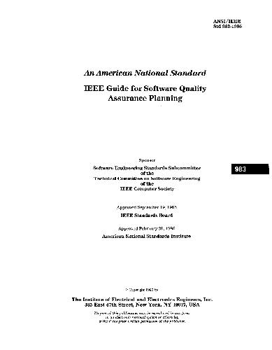 Обложка книги ANSI IEEE Std 983-1986 IEEE Guide for Software Quality Assurance Planning
