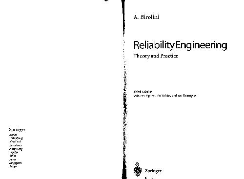 Обложка книги Reliability Engineering theory and practice Alessandro Birolini